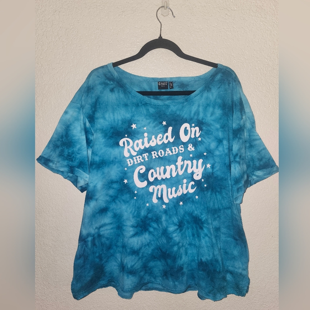 RELIST SOON CRUEL GIRL DENIM Graphic T-shirt Tie-dye Relaxed Short Sleeve XXL - Picture 3 of 11
